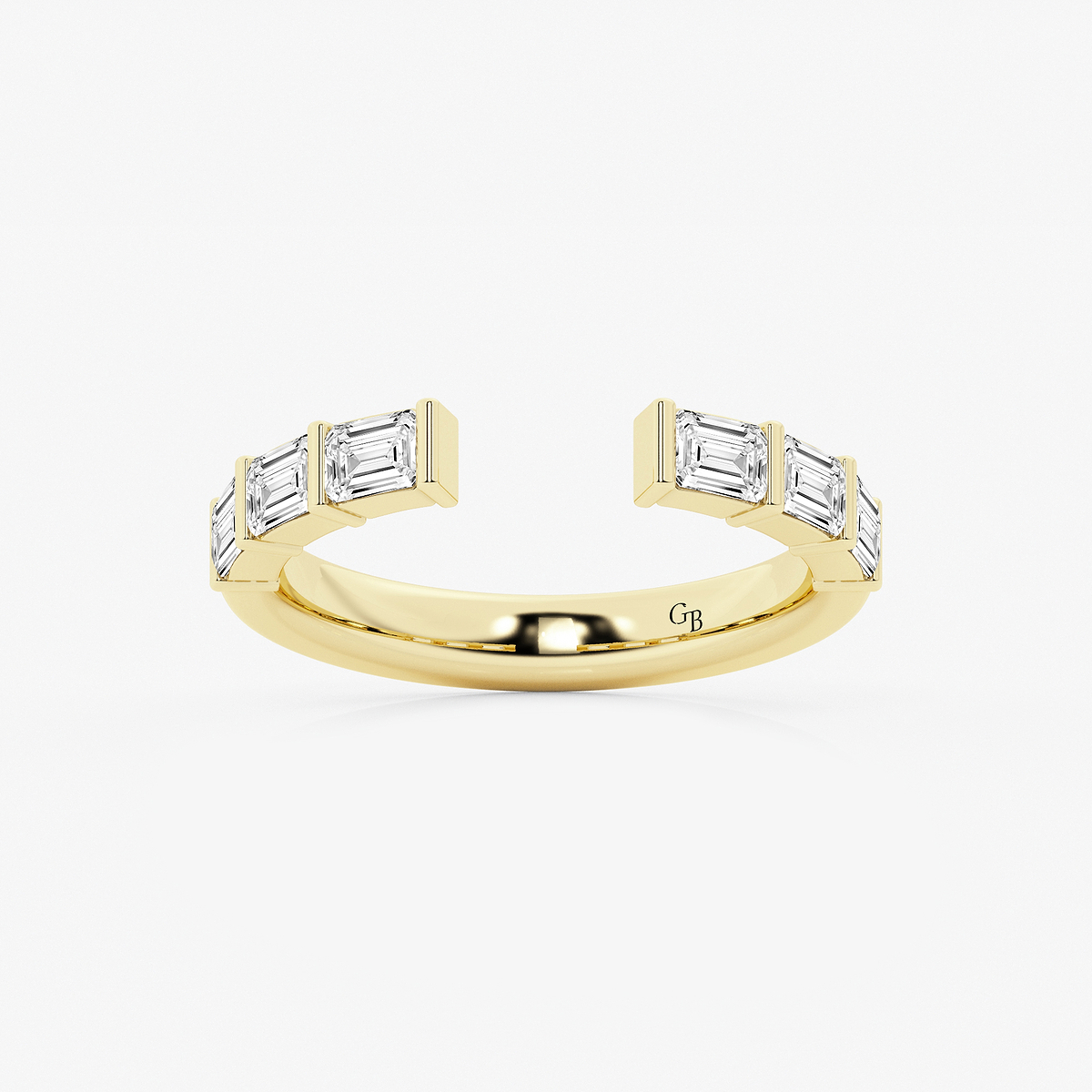 3/4 ctw Emerald Lab Grown Diamond Channel Set Nesting Wedding Band
