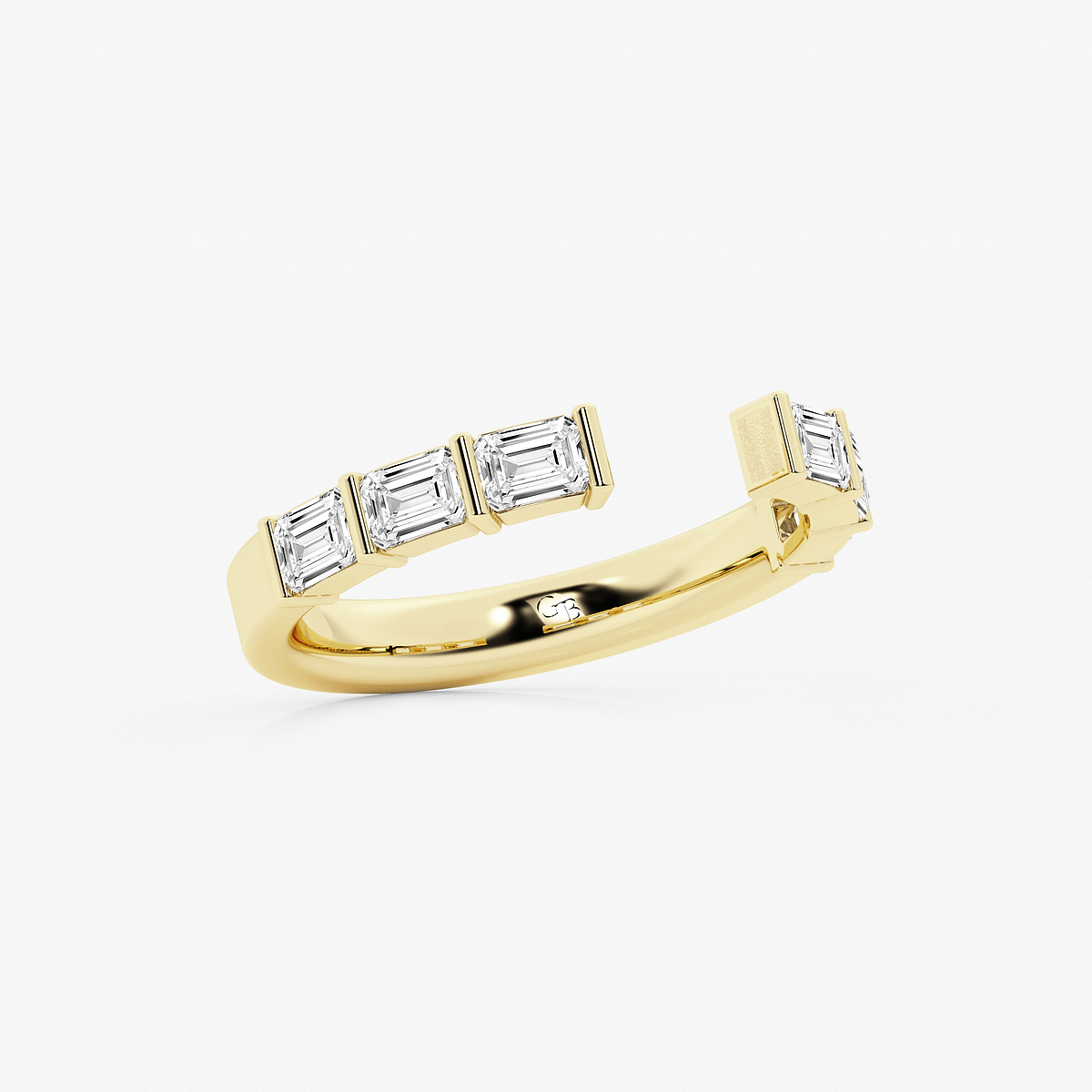 Additional Image 1 for  3/4 ctw Emerald Lab Grown Diamond Channel Set Nesting Wedding Band