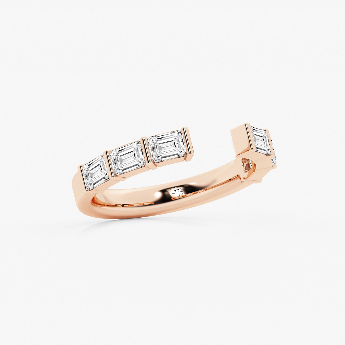 Additional Image 1 for  1 ctw Emerald Lab Grown Diamond Channel Set Nesting Wedding Band