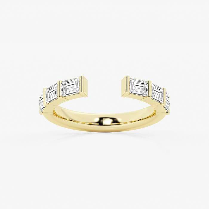 Emerald Channel Set Open Wedding Band