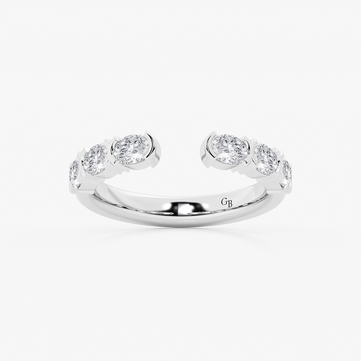 3/4 ctw Oval Lab Grown Diamond Channel Set Nesting Wedding Band