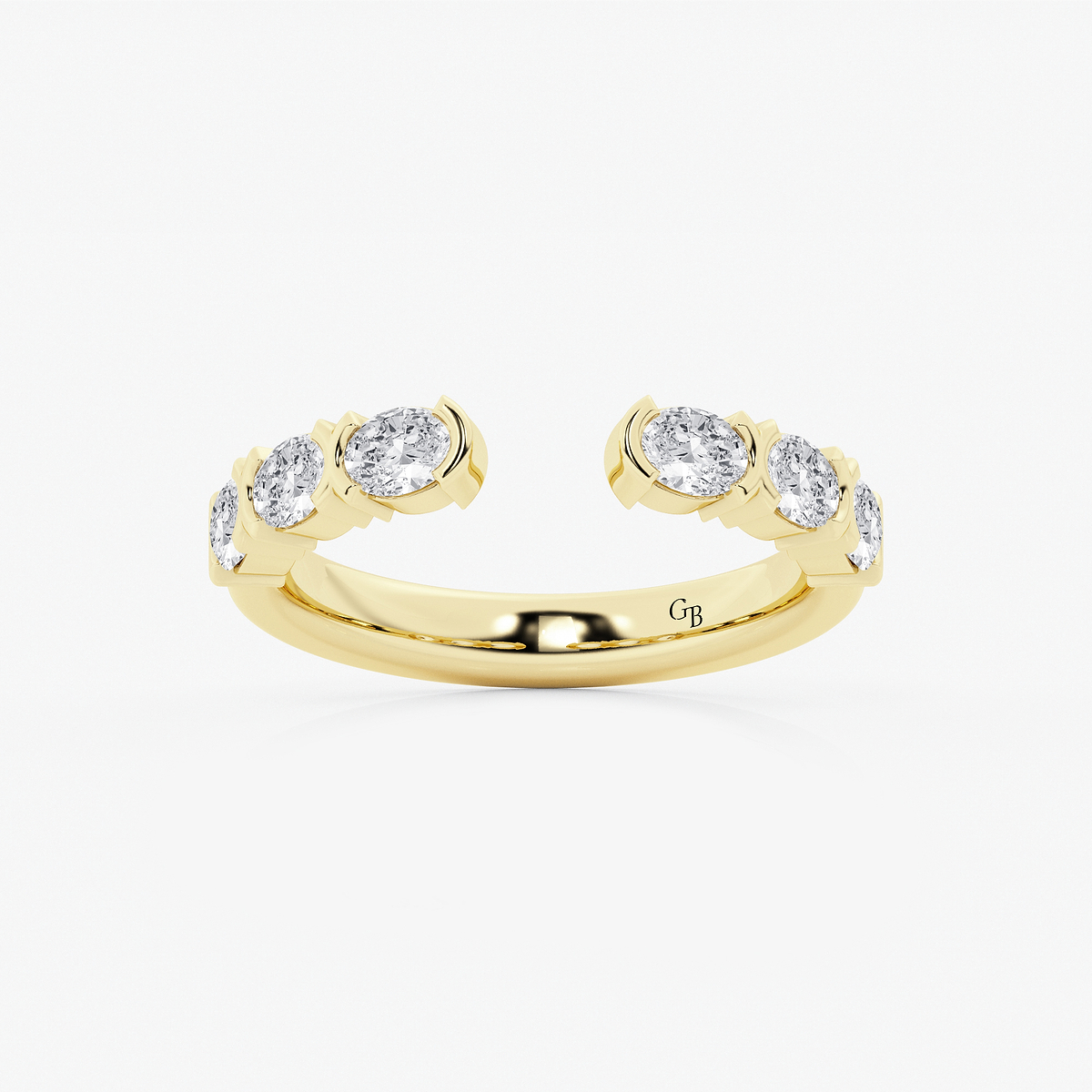 3/4 ctw Oval Lab Grown Diamond Channel Set Nesting Wedding Band