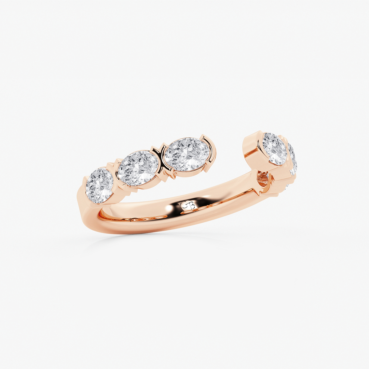 Additional Image 1 for  1 ctw Oval Lab Grown Diamond Channel Set Nesting Wedding Band