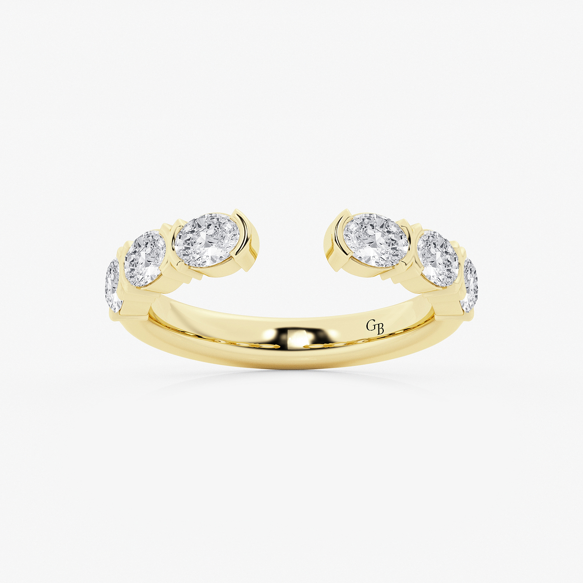 1 ctw Oval Lab Grown Diamond Channel Set Nesting Wedding Band
