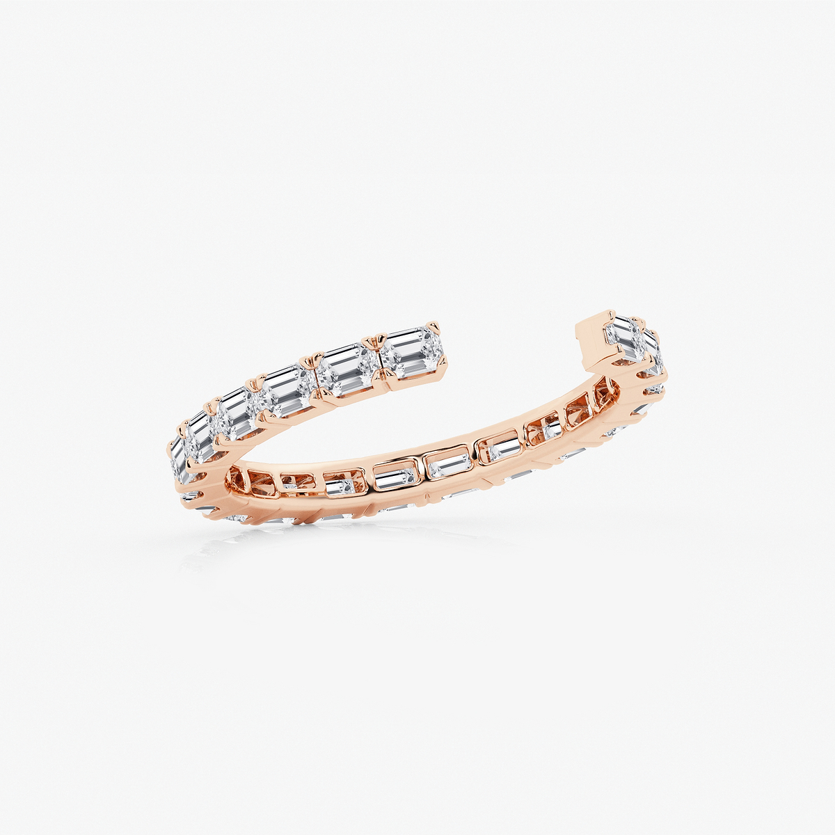 Additional Image 1 for  1 ctw Emerald Lab Grown Diamond East-West Nesting Eternity Wedding Band