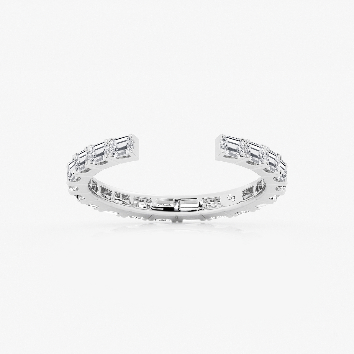 1 ctw Emerald Lab Grown Diamond East-West Nesting Eternity Wedding Band