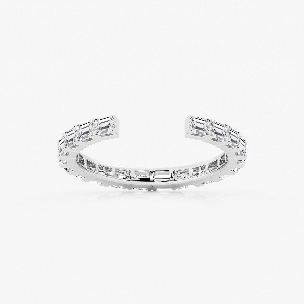 1 ctw Emerald Lab Grown Diamond East-West Nesting Eternity Wedding Band