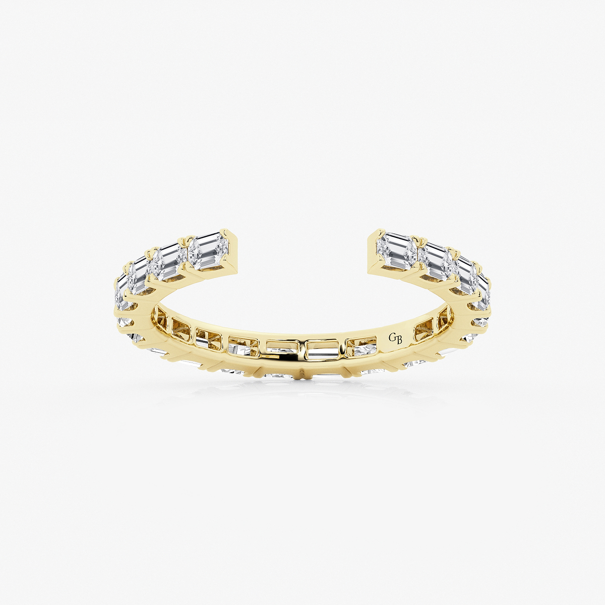 1 ctw Emerald Lab Grown Diamond East-West Nesting Eternity Wedding Band