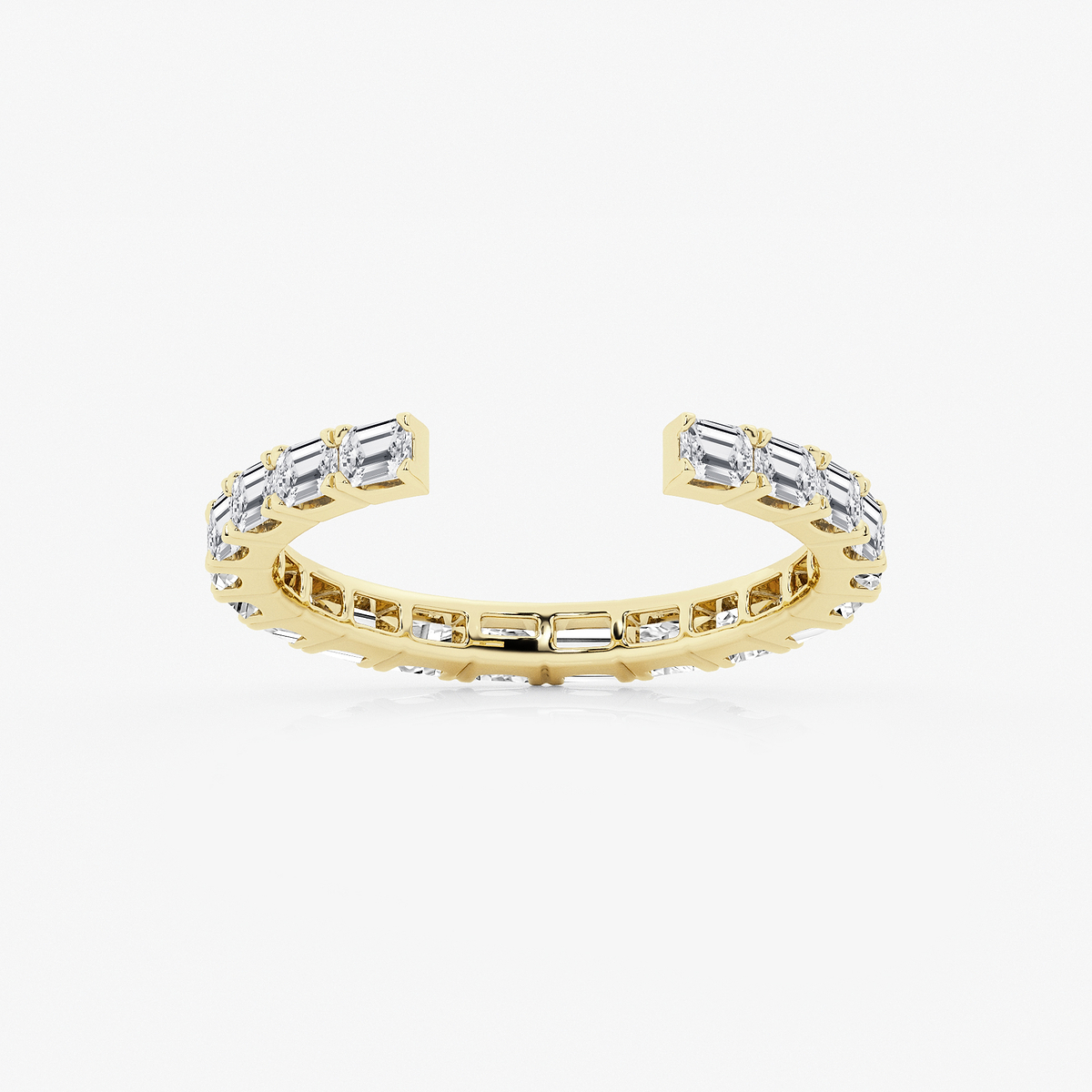 1 ctw Emerald Lab Grown Diamond East-West Nesting Eternity Wedding Band