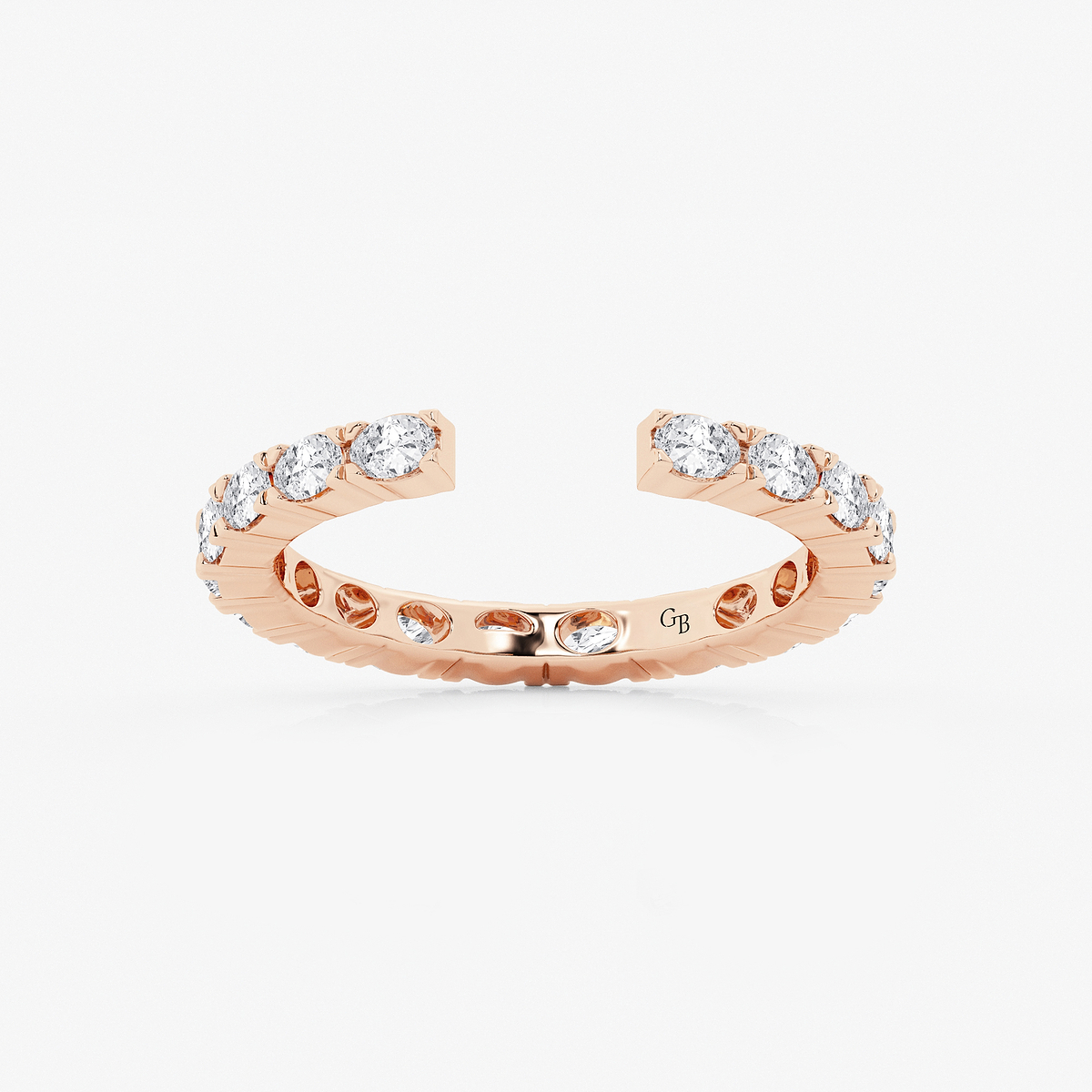 1 ctw Oval Lab Grown Diamond East-West Nesting Eternity Wedding Band
