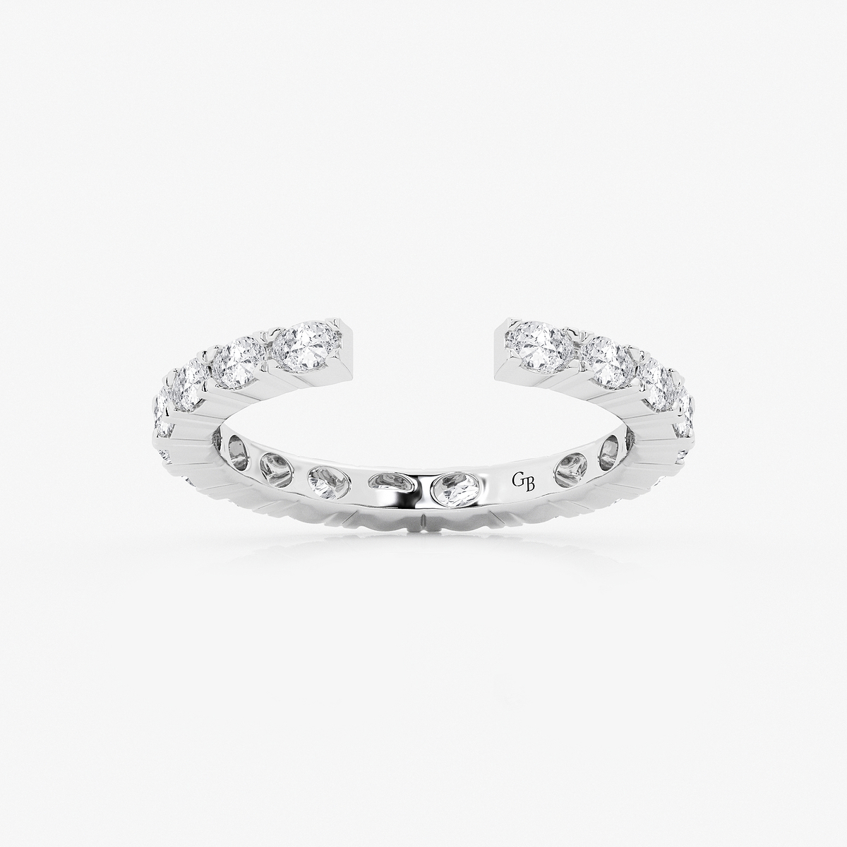 1 ctw Oval Lab Grown Diamond East-West Nesting Eternity Wedding Band
