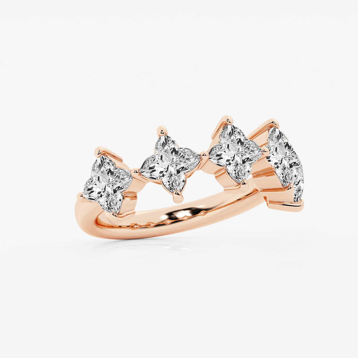 Additional Image 1 for  3 ctw Flower Lab Grown Diamond Five Stone Anniversary Band
