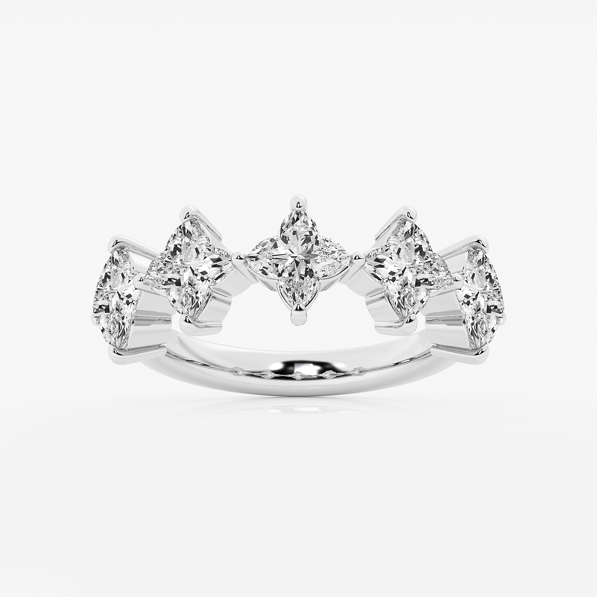 3 ctw Flower Lab Grown Diamond Five Stone Anniversary Band
