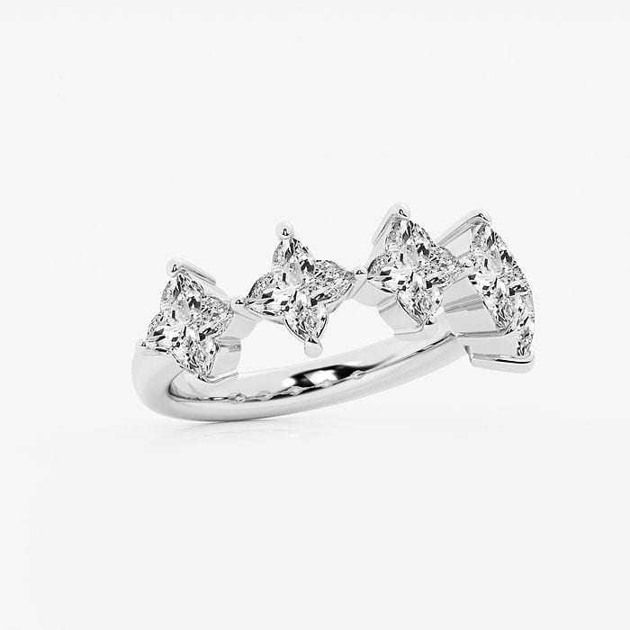 Muse - Five Stone Floral Cut  Anniversary Band