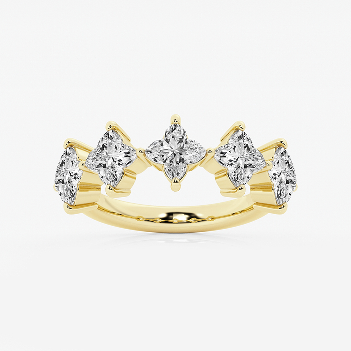 Muse - Five Stone Floral Cut Anniversary Band