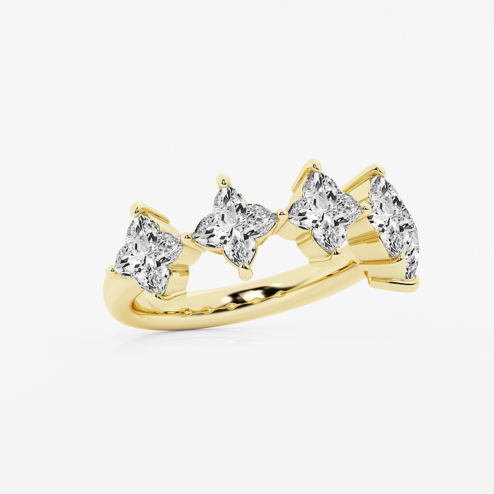 Muse - Five Stone Floral Cut Anniversary Band