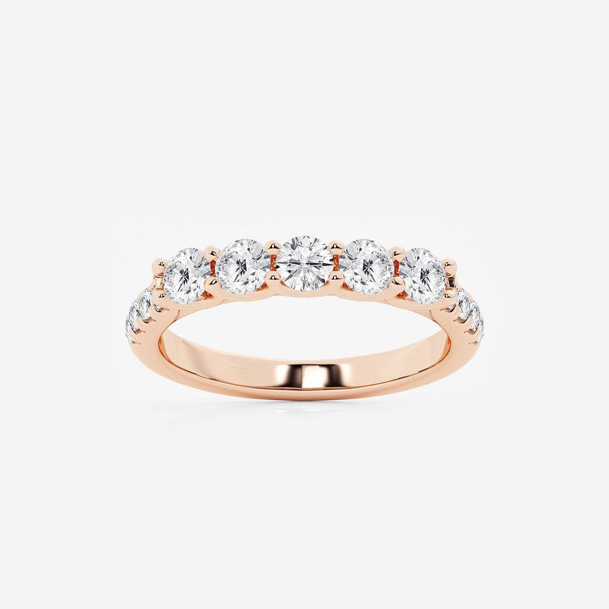1 ctw Round Lab Grown Diamond Five Stone with Side Stones Fashion Band
