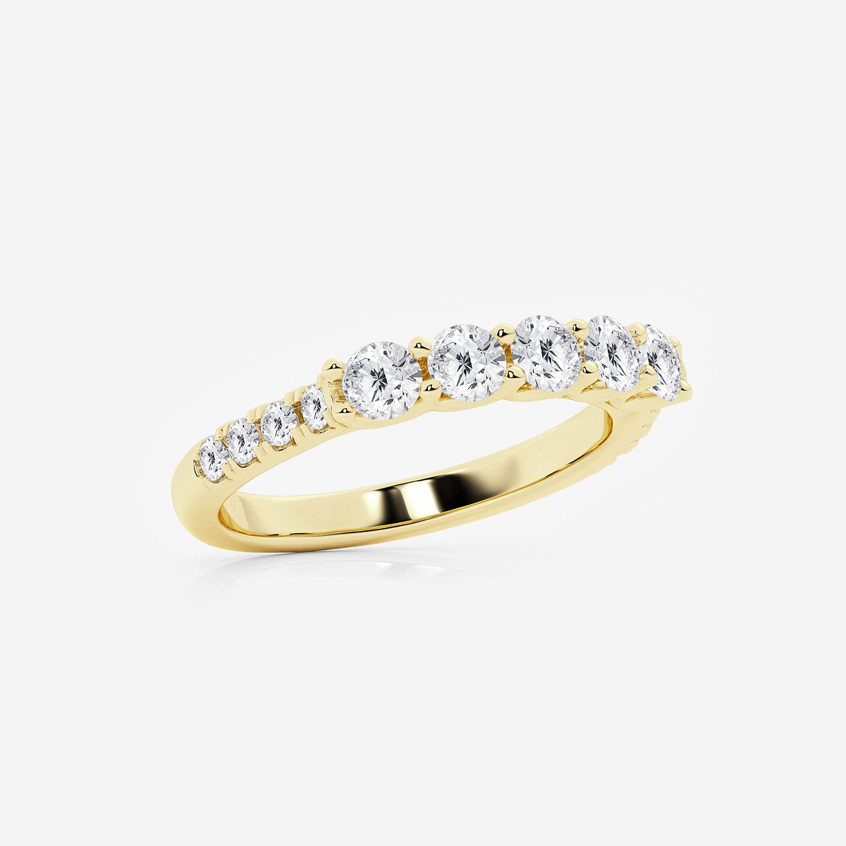 Additional Image 1 for  1 ctw Round Lab Grown Diamond Five Stone with Side Stones Band