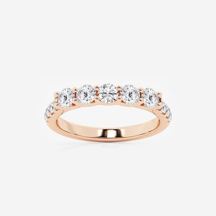 Five Stone with Side Stones Round Fashion Band