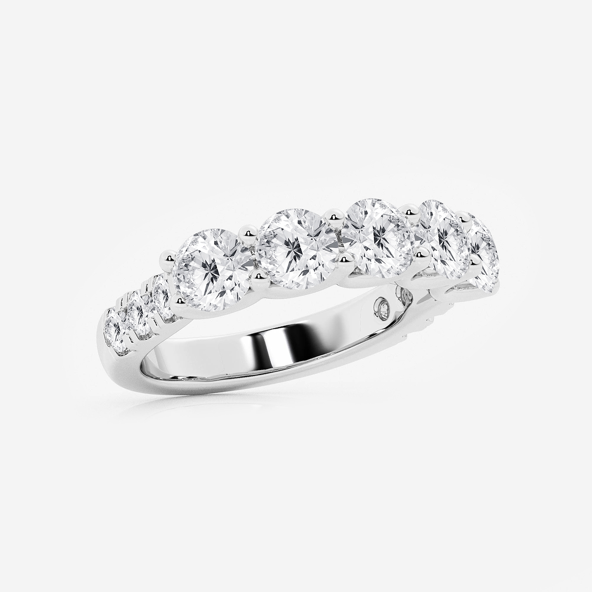 Additional Image 1 for  3 ctw Round Lab Grown Diamond Five Stone with Side Stones Band