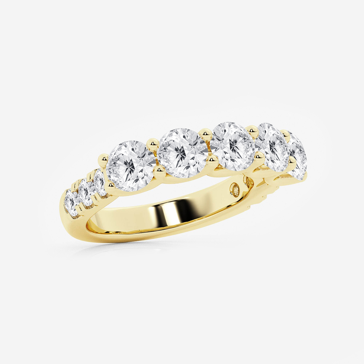 Additional Image 1 for  3 ctw Round Lab Grown Diamond Five Stone with Side Stones Band
