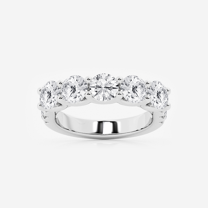 Chorale Band - 3 ctw Round Lab Grown Diamond Five Stone with Side Stones Band