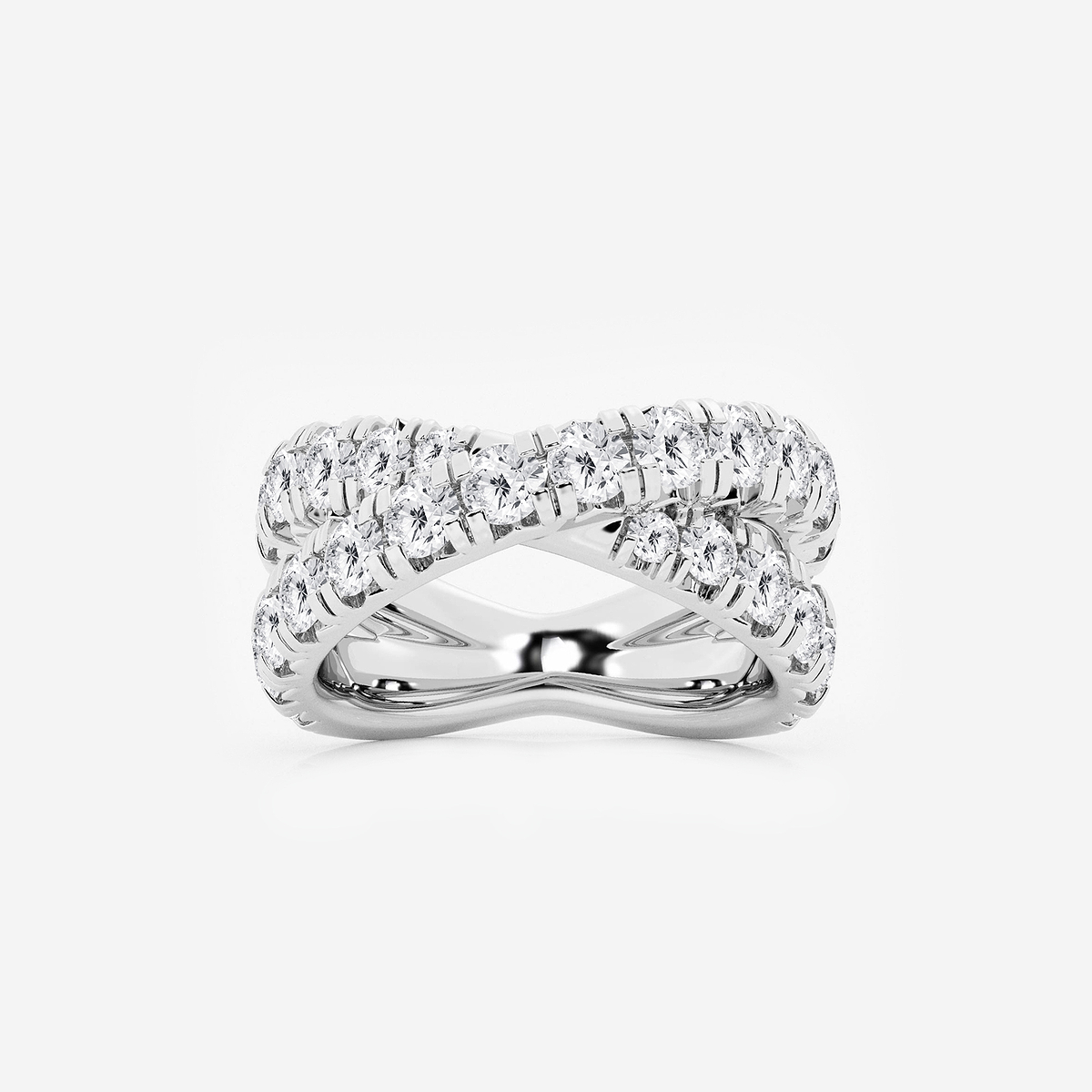 3 ctw Round Lab Grown Diamond Crossover Band
