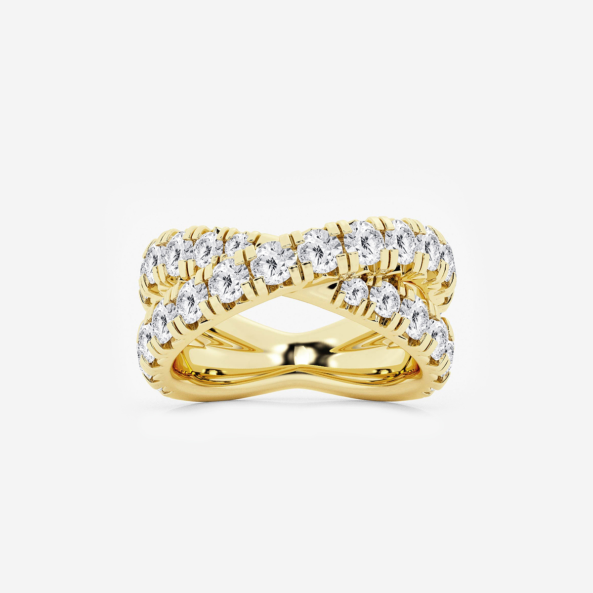 3 ctw Round Lab Grown Diamond Crossover Band