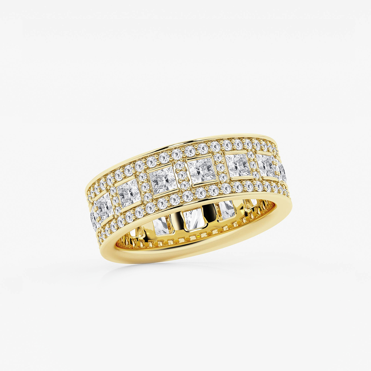 Additional Image 1 for  2 3/4 ctw Princess and Round Lab Grown Diamond Wide Eternity Band - 7mm Width