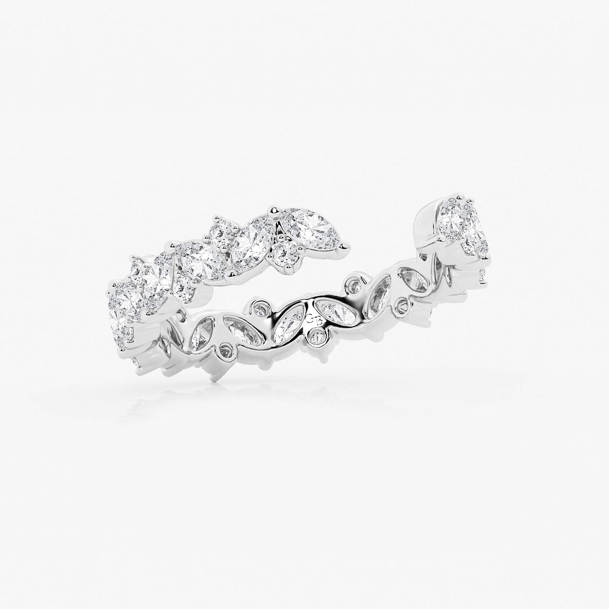 Additional Image 1 for  1 1/3 ctw Multi-Shape Lab Grown Diamond Nesting Wedding Band