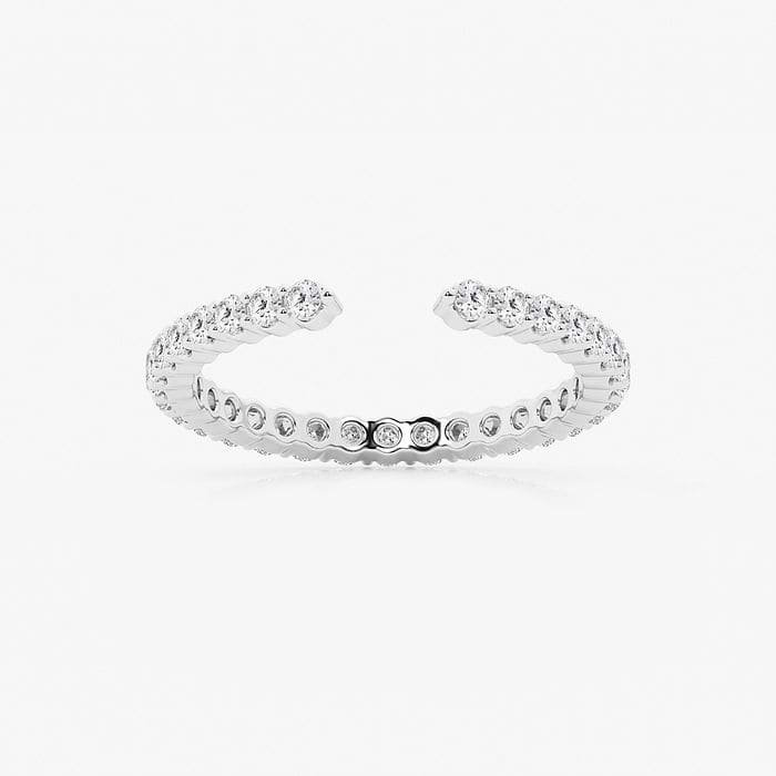 Round Prong Set Open Wedding Band