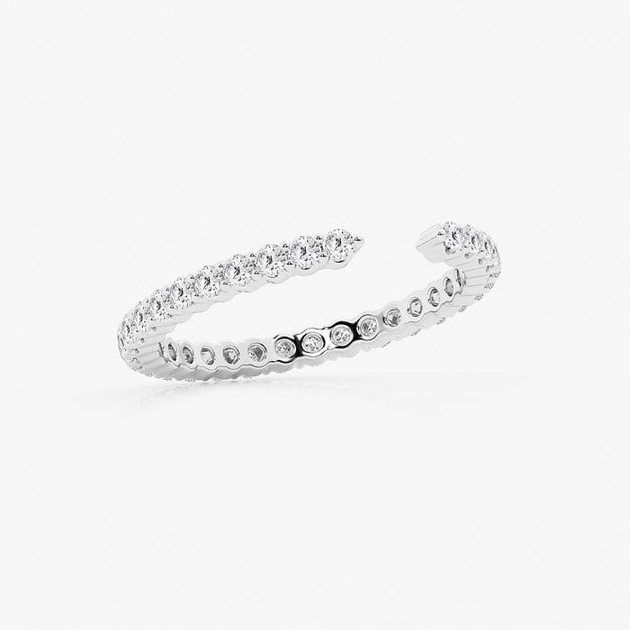 Round Prong Set Open Wedding Band