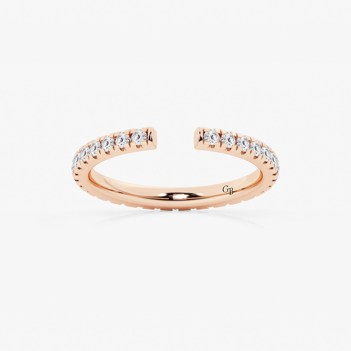 5/8 ctw Round Lab Grown Diamond French Pave Nesting Wedding Band