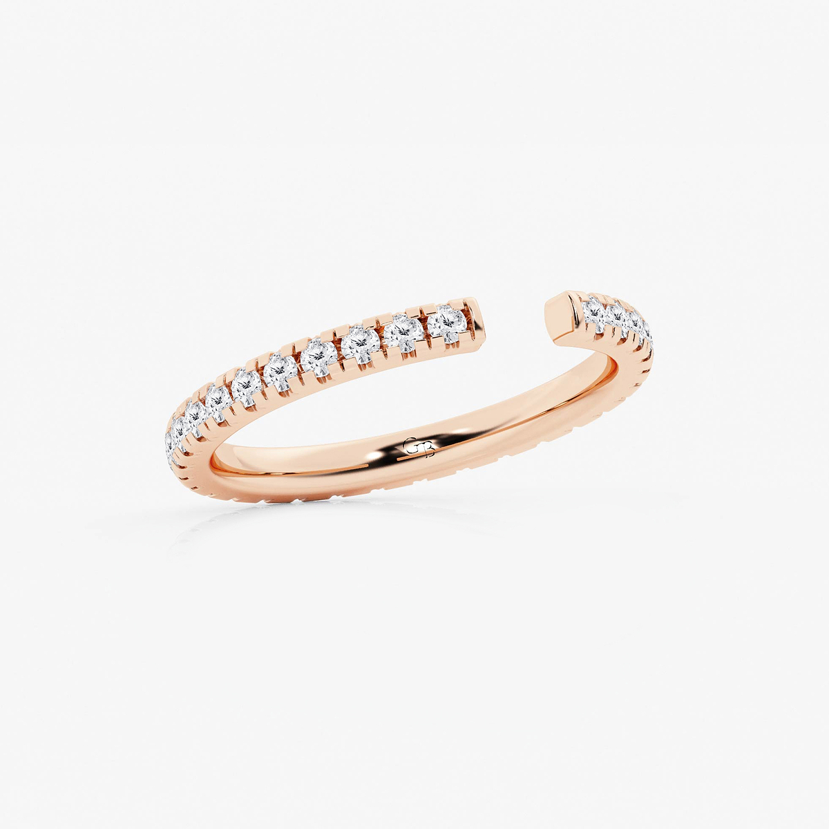 Additional Image 1 for  5/8 ctw Round Lab Grown Diamond French Pave Nesting Wedding Band