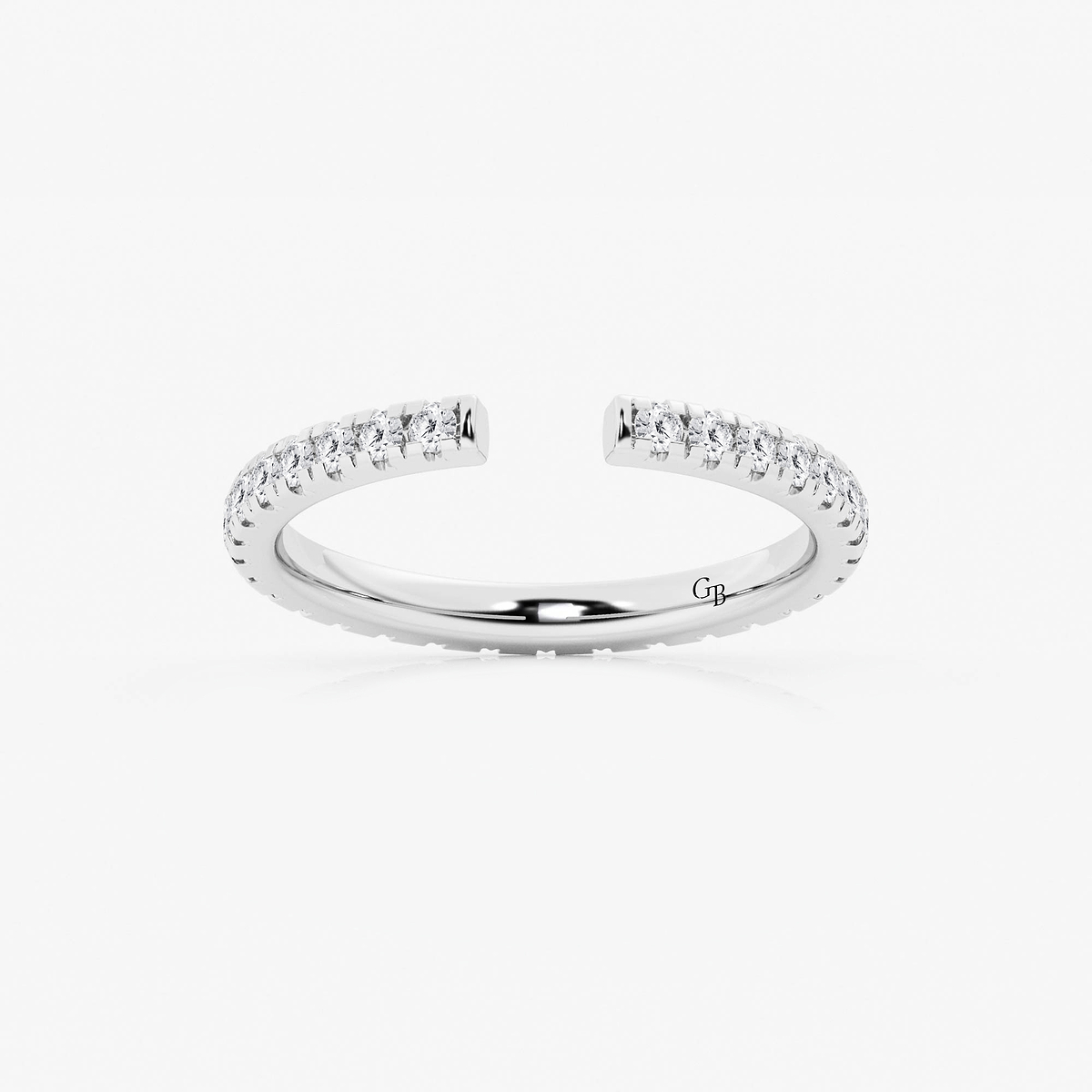 5/8 ctw Round Lab Grown Diamond French Pave Nesting Wedding Band