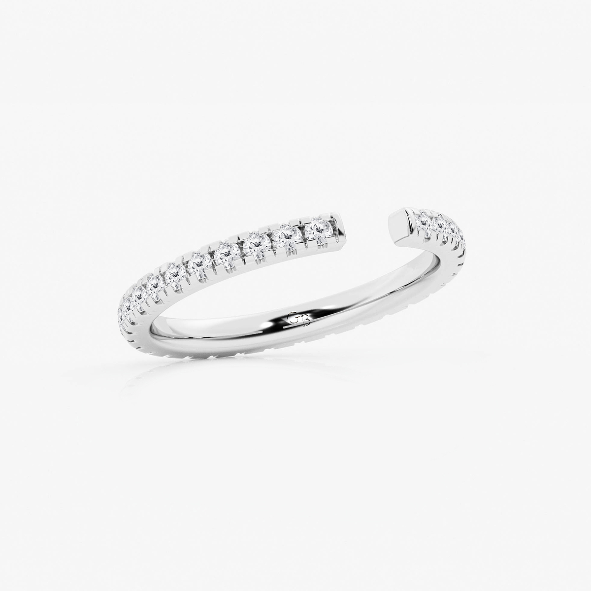 Additional Image 1 for  5/8 ctw Round Lab Grown Diamond French Pave Nesting Wedding Band