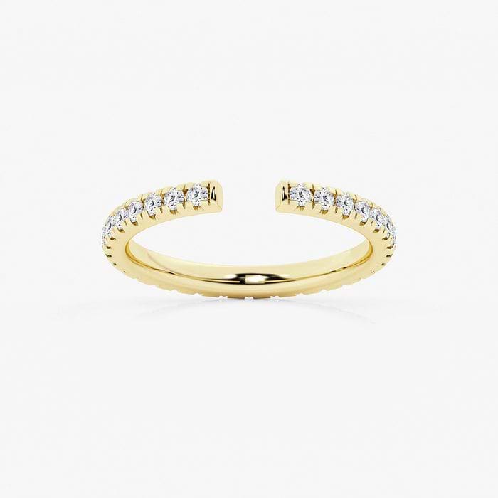 Round French Pave Open Wedding Band
