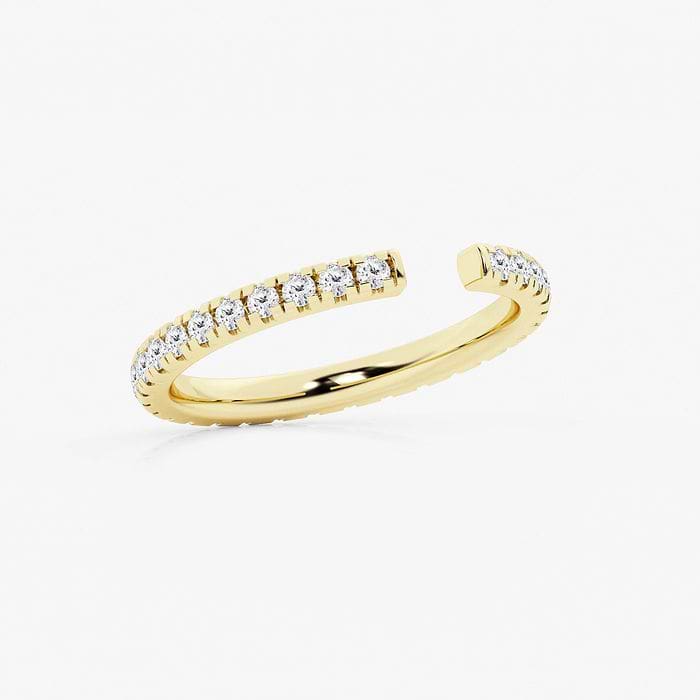 Round French Pave Open Wedding Band