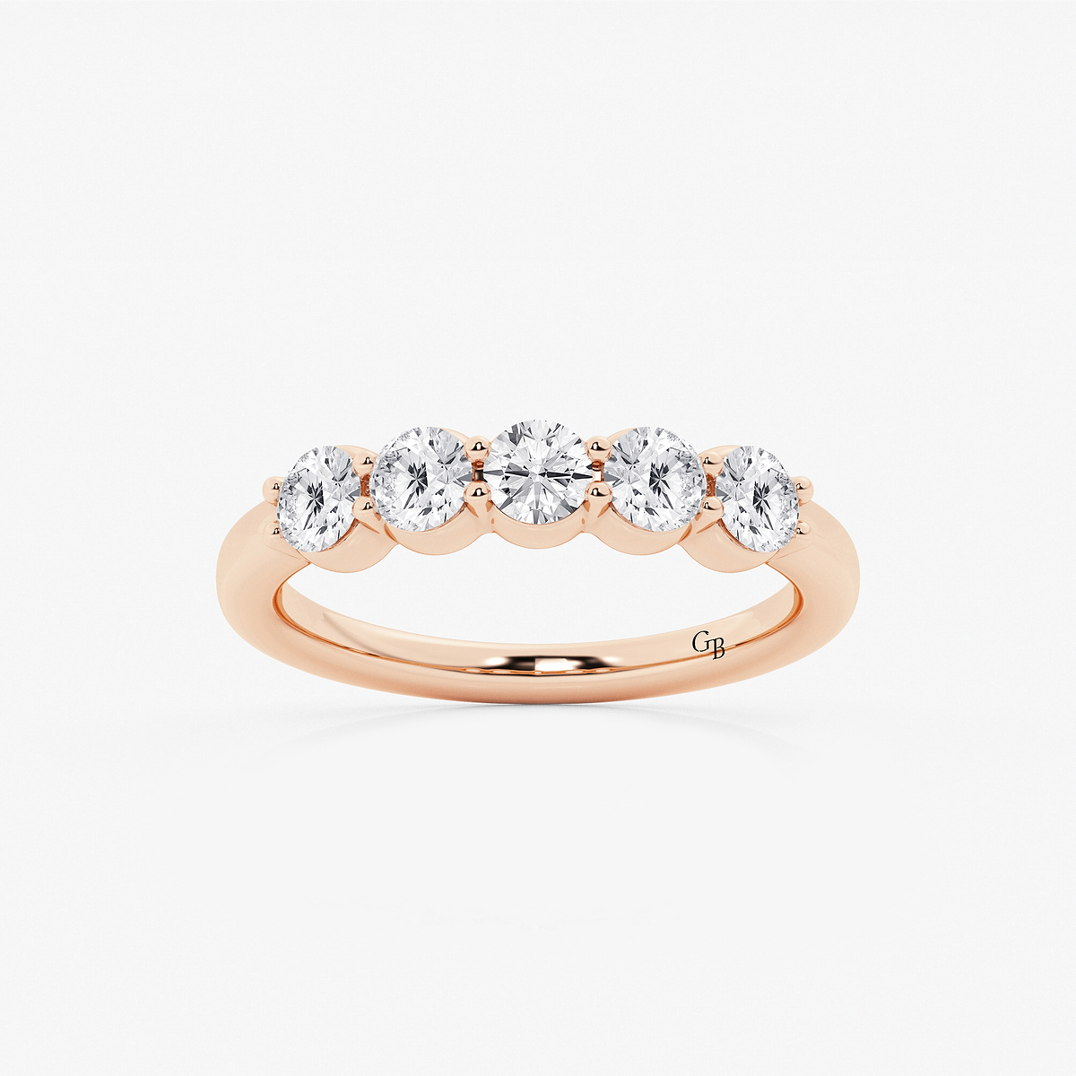 1 ctw Round Lab Grown Diamond Five Stone Shared Prong Anniversary Band