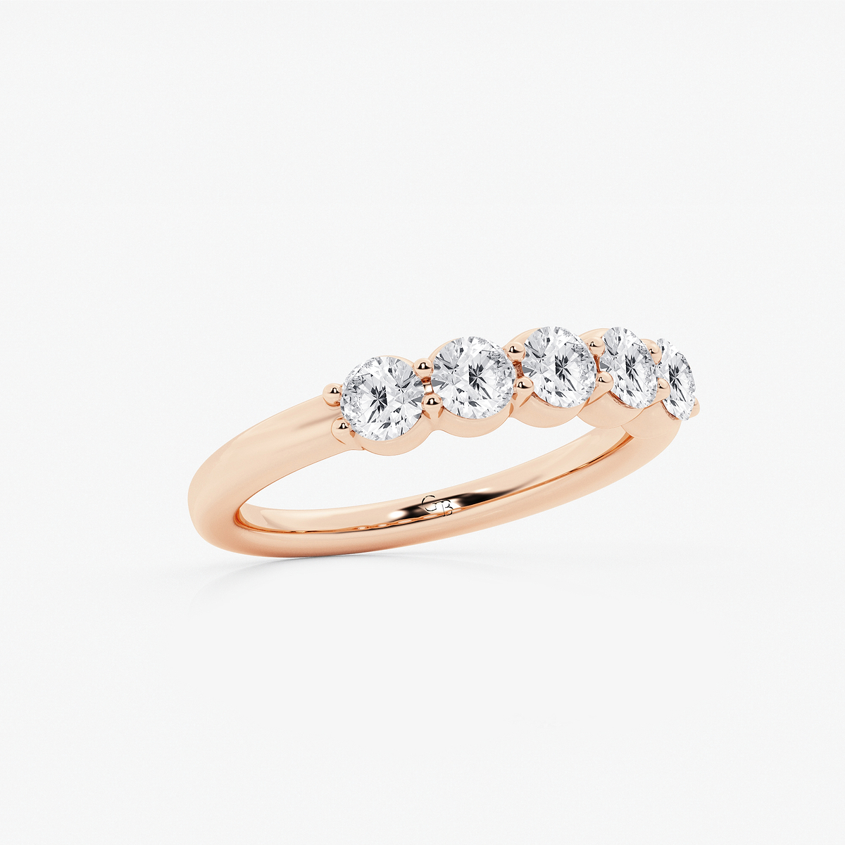 Additional Image 1 for  1 ctw Round Lab Grown Diamond Five Stone Shared Prong Anniversary Band