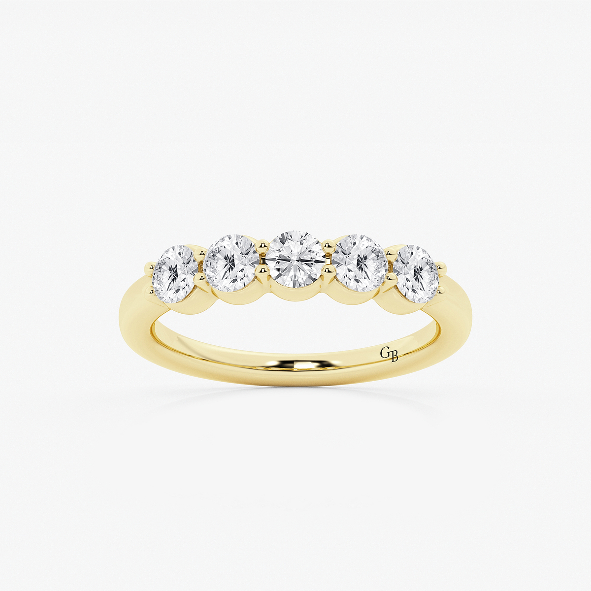 1 ctw Round Lab Grown Diamond Five Stone Shared Prong Anniversary Band