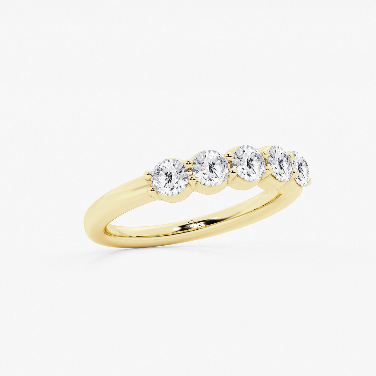 Additional Image 1 for  1 ctw Round Lab Grown Diamond Five Stone Shared Prong Anniversary Band