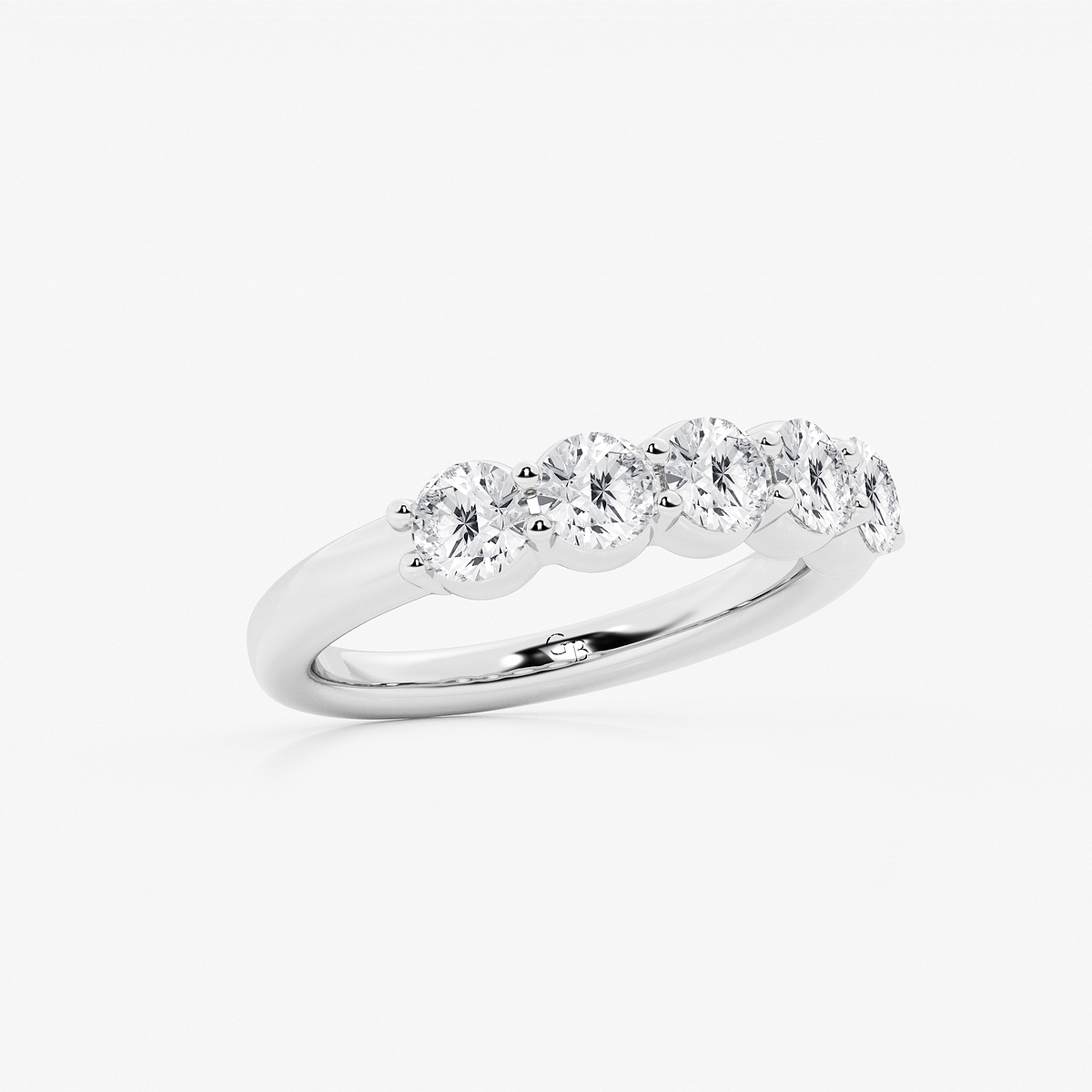 Additional Image 1 for  1 1/2 ctw Round Lab Grown Diamond Five Stone Shared Prong Anniversary Band