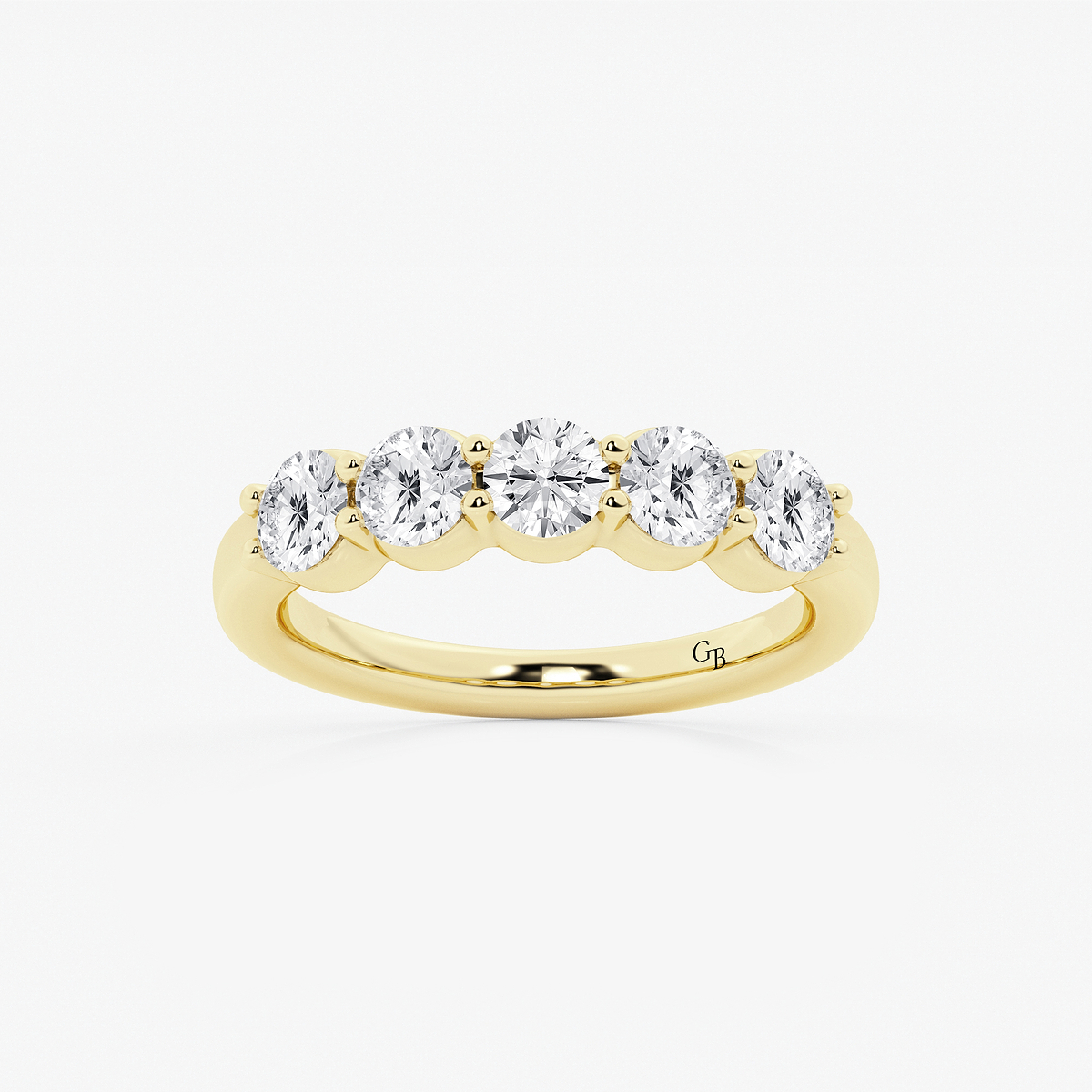 1 1/2 ctw Round Lab Grown Diamond Five Stone Shared Prong Anniversary Band