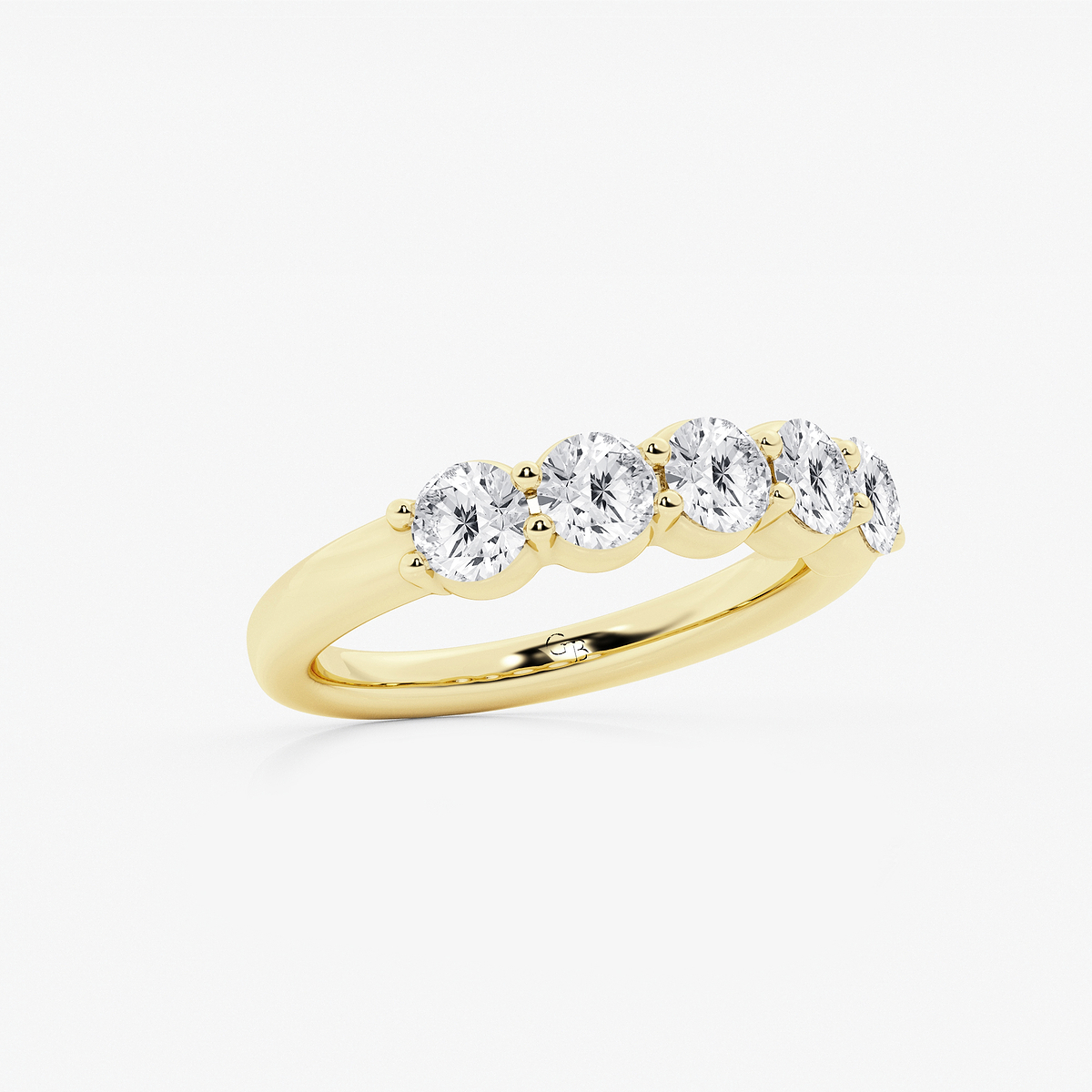 Additional Image 1 for  1 1/2 ctw Round Lab Grown Diamond Five Stone Shared Prong Anniversary Band