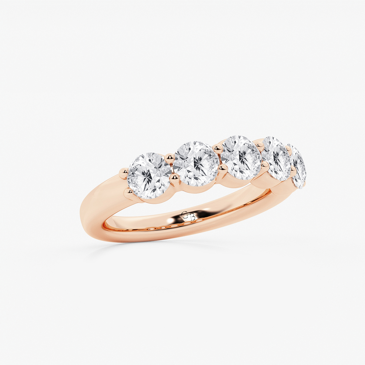 Additional Image 1 for  2 ctw Round Lab Grown Diamond Five Stone Shared Prong Anniversary Band