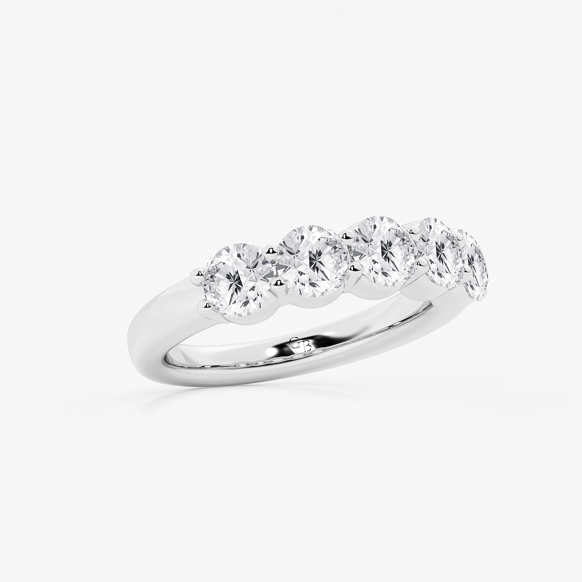 Additional Image 1 for  2 ctw Round Lab Grown Diamond Five Stone Shared Prong Anniversary Band