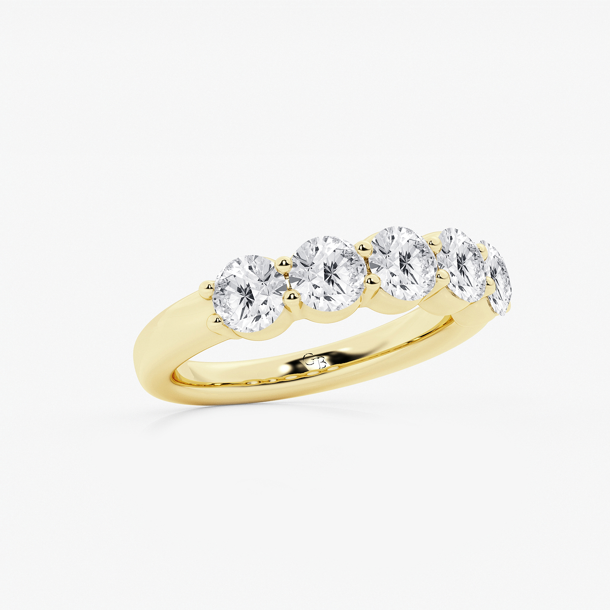 Additional Image 1 for  2 ctw Round Lab Grown Diamond Five Stone Shared Prong Anniversary Band