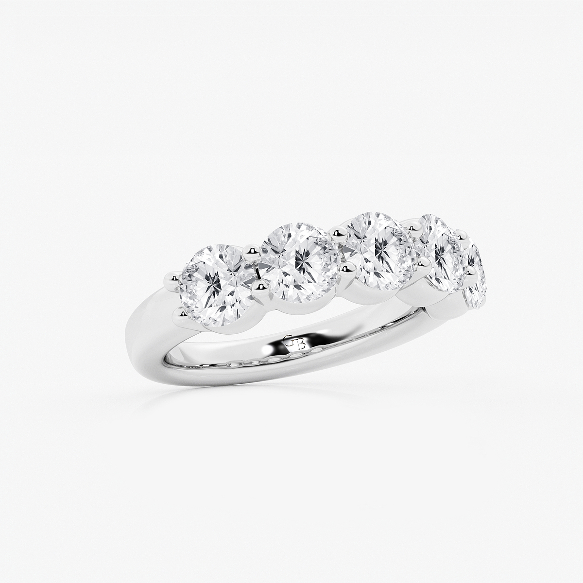 Additional Image 1 for  3 ctw Round Lab Grown Diamond Five Stone Shared Prong Anniversary Band