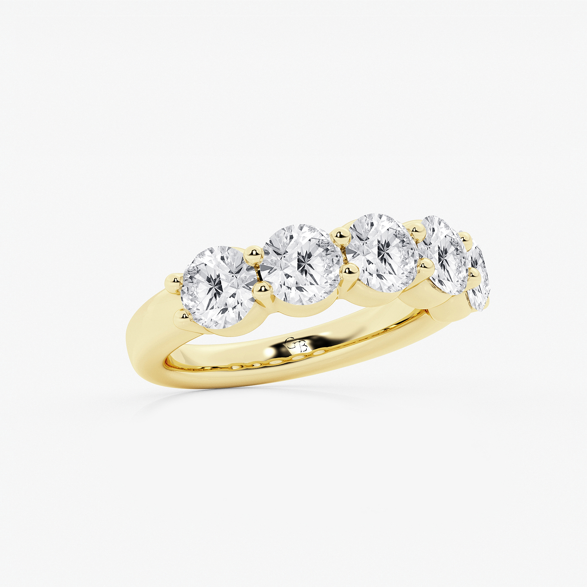 Additional Image 1 for  3 ctw Round Lab Grown Diamond Five Stone Shared Prong Anniversary Band